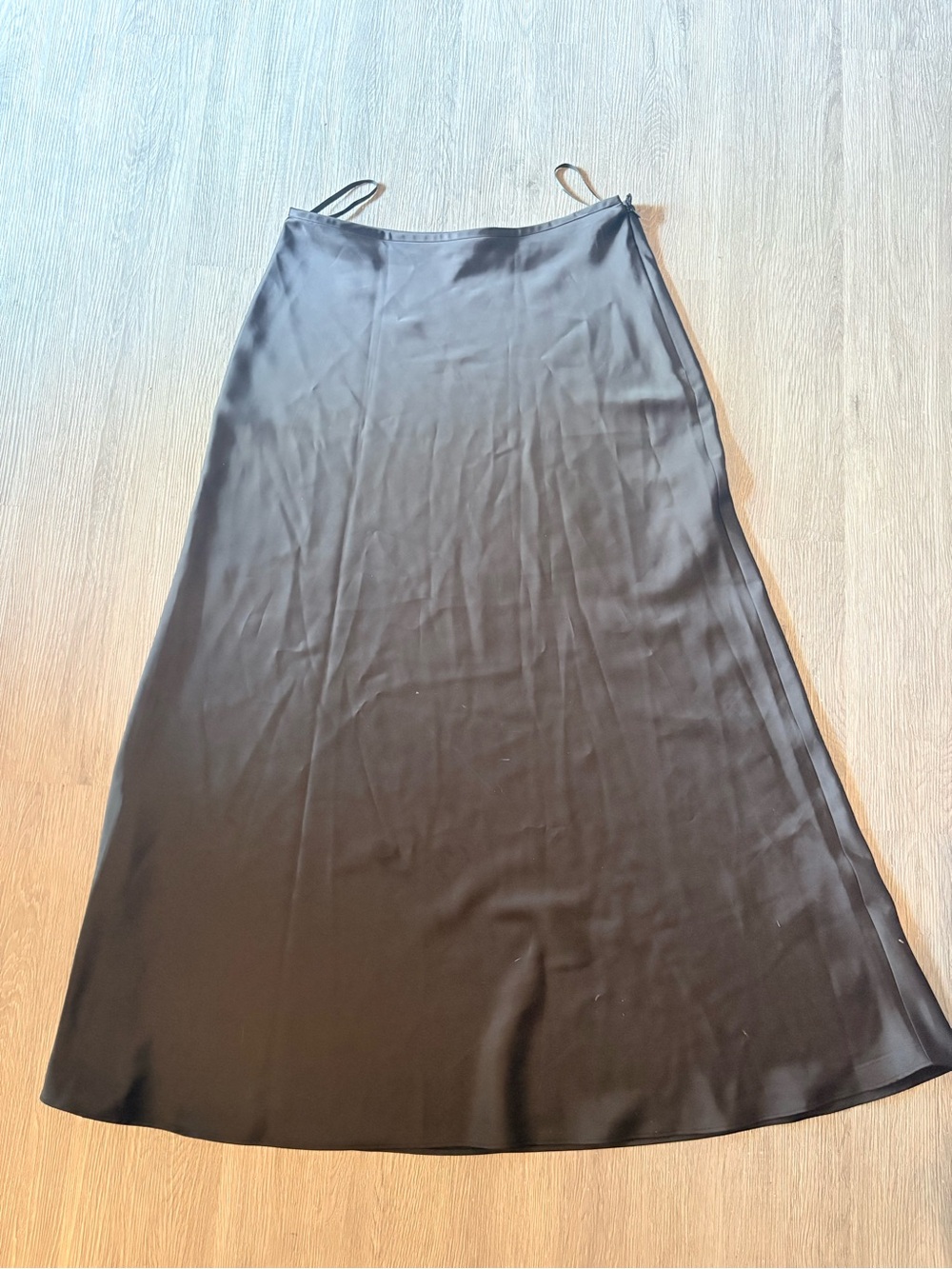 Women's Antonio Melani A-Line Long Black Skirt Zip Polyester Minimalist Size 12